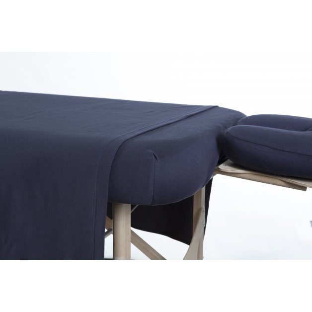 3 Piece cotton sheet set - Navy Allez Housses Massage Linen