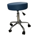 Adjustable Professional Round Stool with Chrome Base - Steel blue